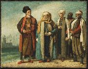 Benjamin West The Ambassador from Tunis with His Attendants as He Appeared in England in 1781 oil painting on canvas